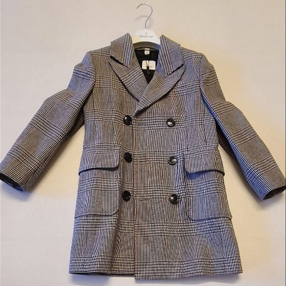 Burberry Jacket - Tan with black/red pattern - Size 8 128cm